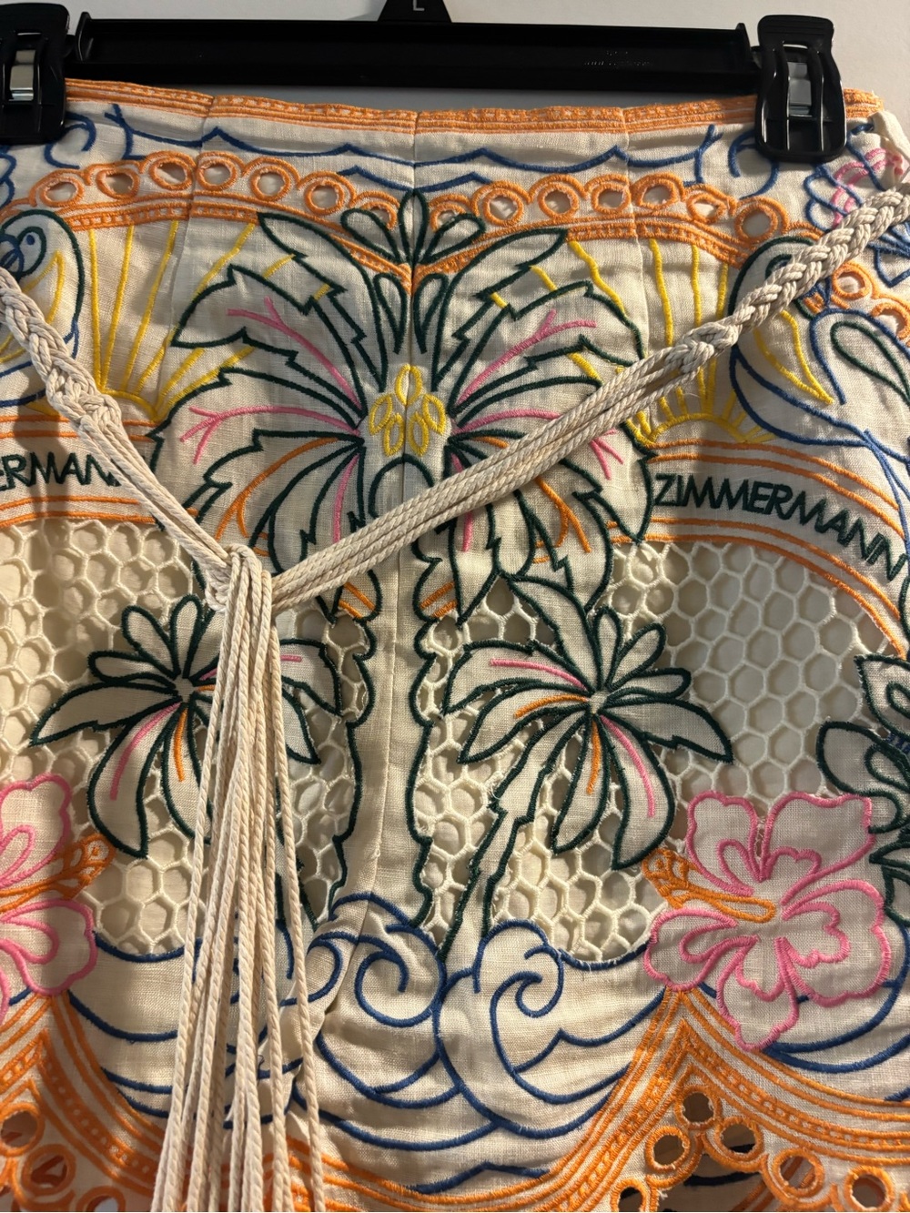 Zimmermann Women's Ginger Tropical Embroidered Shorts In Linen - Picture 3 of 8